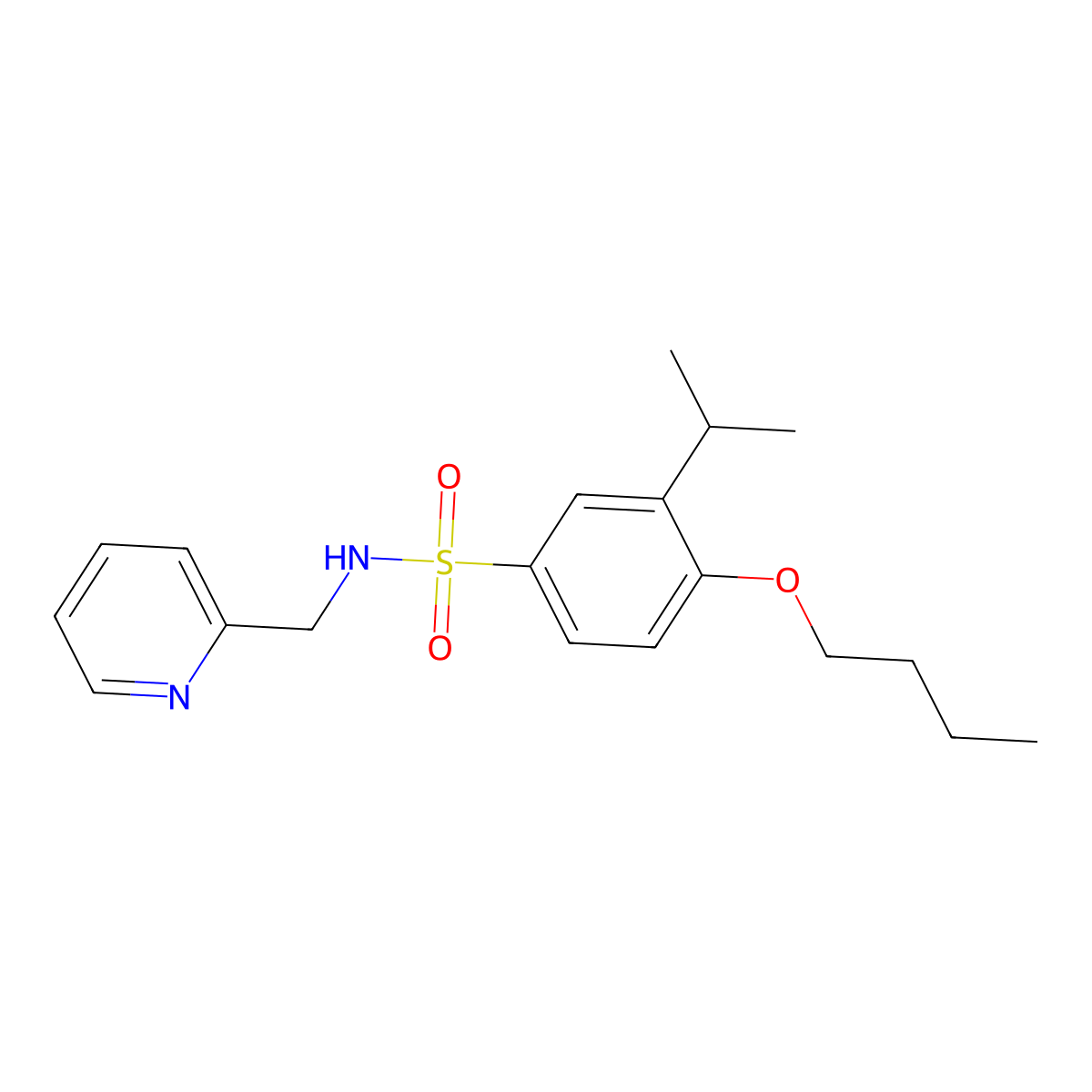 4-butoxy-3-(propan-2-yl)-N-[(pyridin-2-yl)methyl]benzene-1-sulfonamide molecular structure, CAS 1311762-33-0