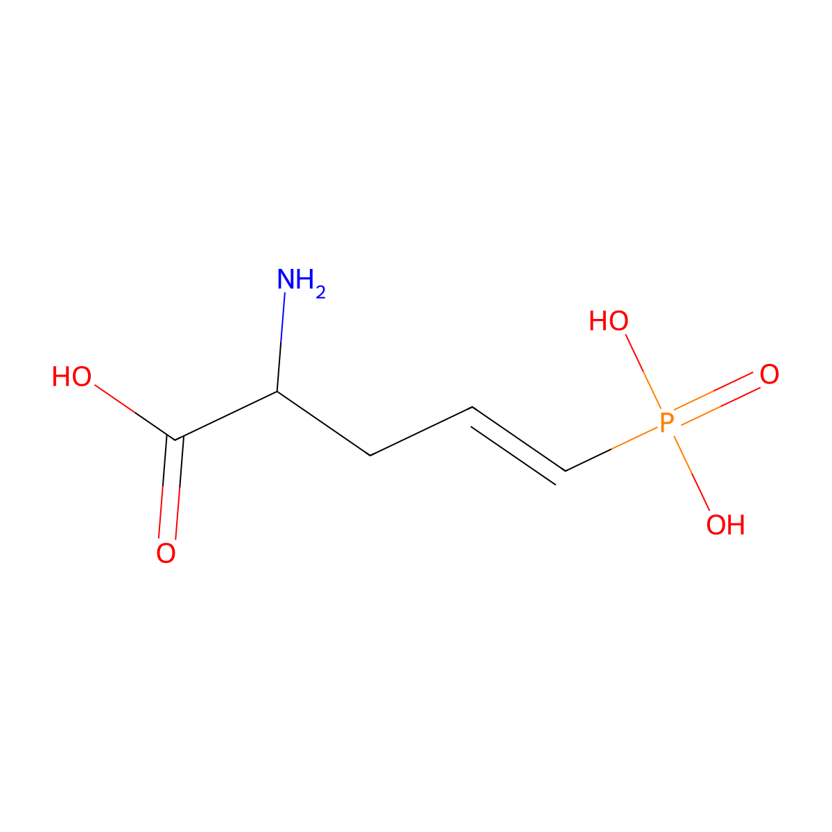 4-Pentenoic acid, 2-amino-5-phosphono-, (S)- molecular structure, CAS 131177-57-6