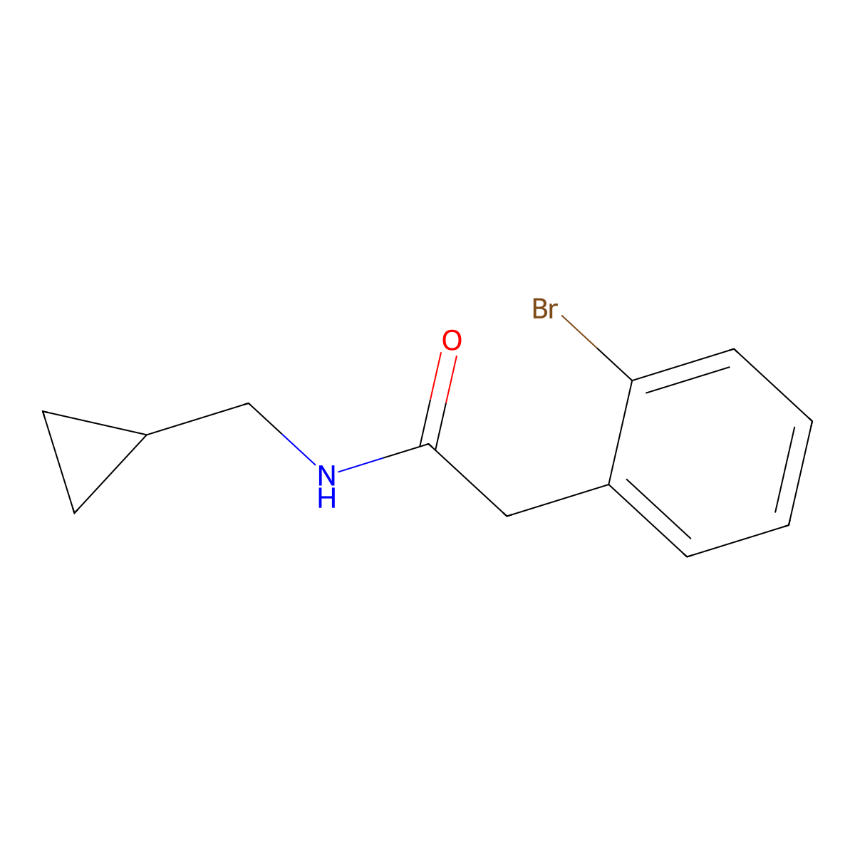 2-(2-bromophenyl)-N-(cyclopropylmethyl)acetamide molecular structure, CAS 1311779-40-4