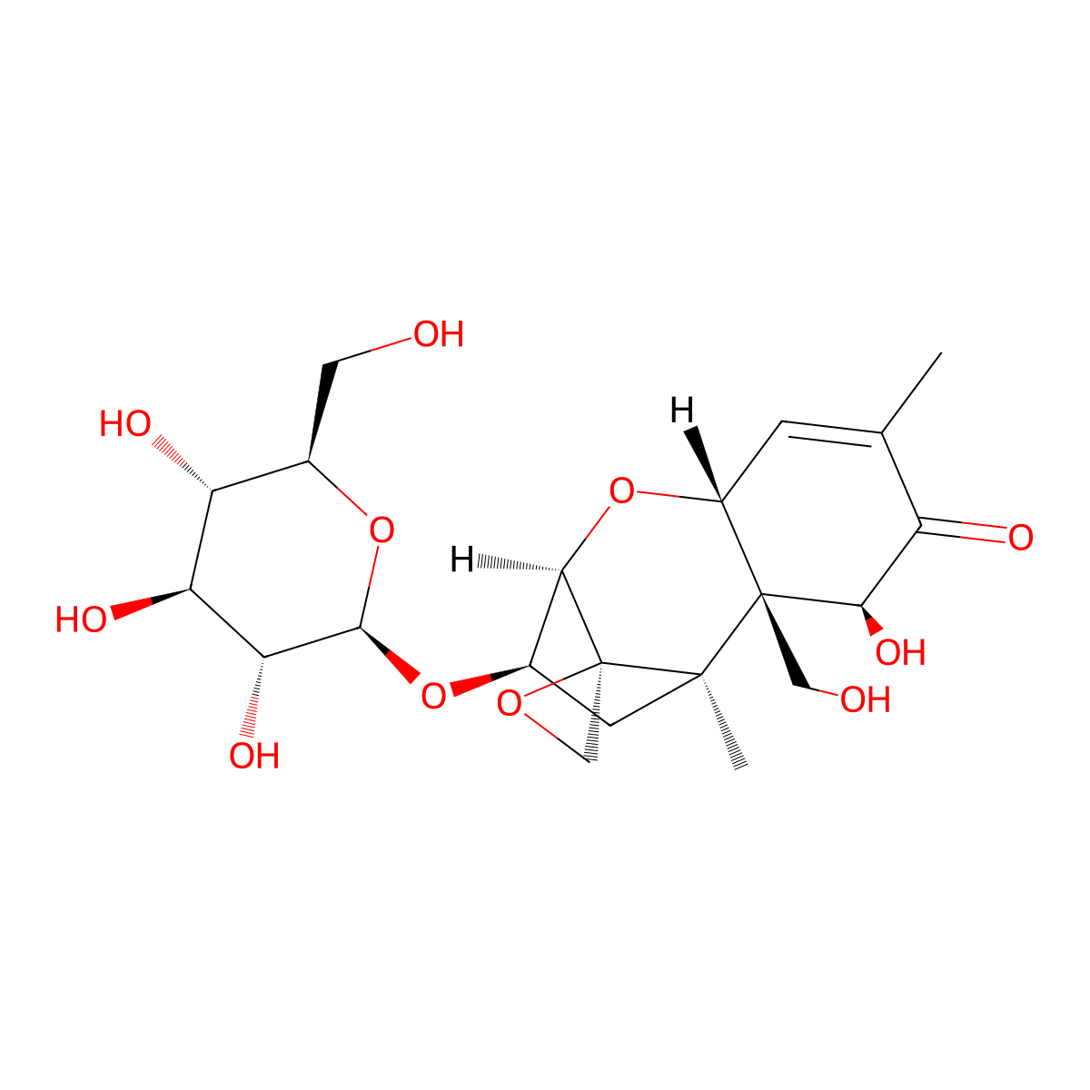 Deoxynivalenol 3-glucoside molecular structure, CAS 131180-21-7