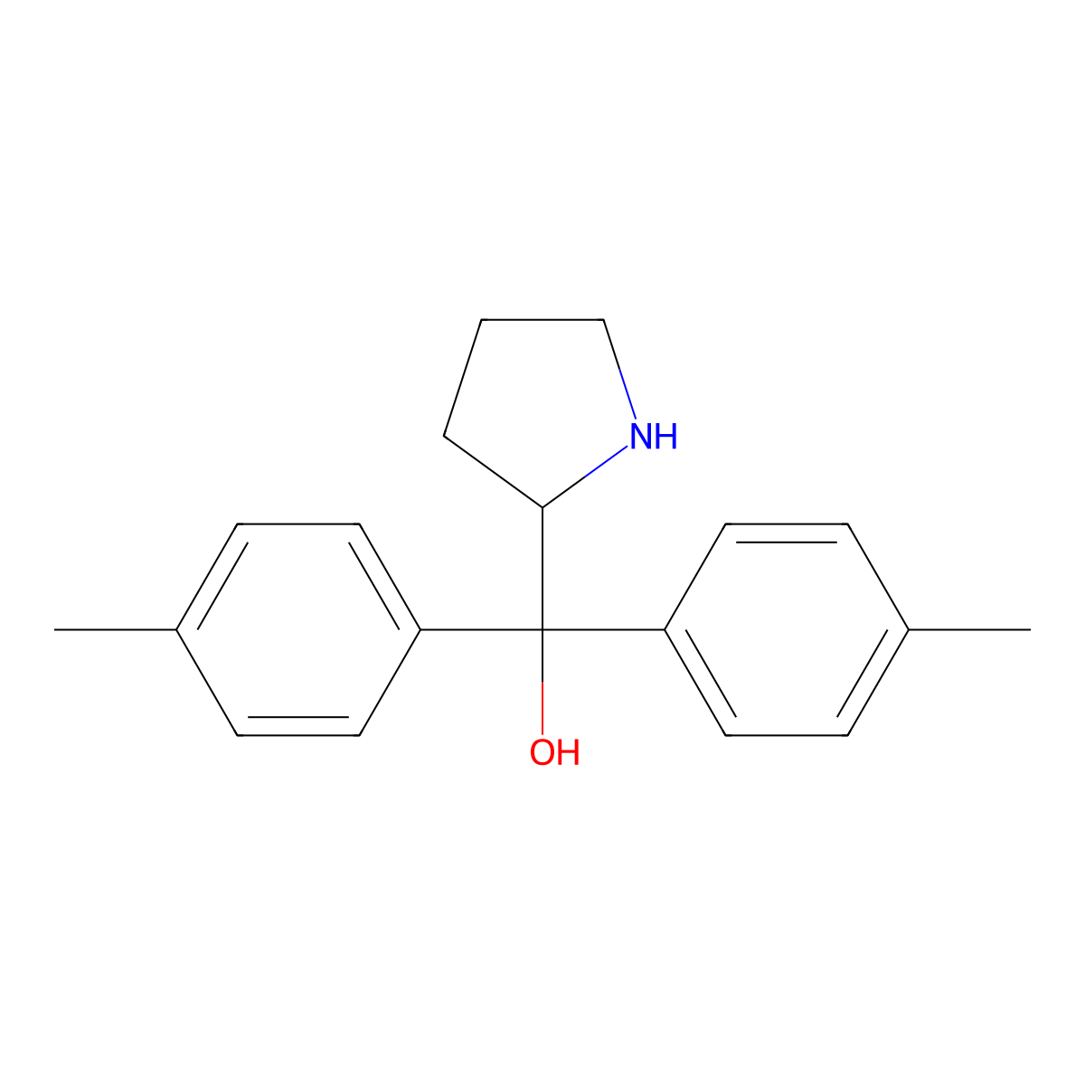 (S)-Pyrrolidin-2-yldi-p-tolylmethanol molecular structure, CAS 131180-52-4
