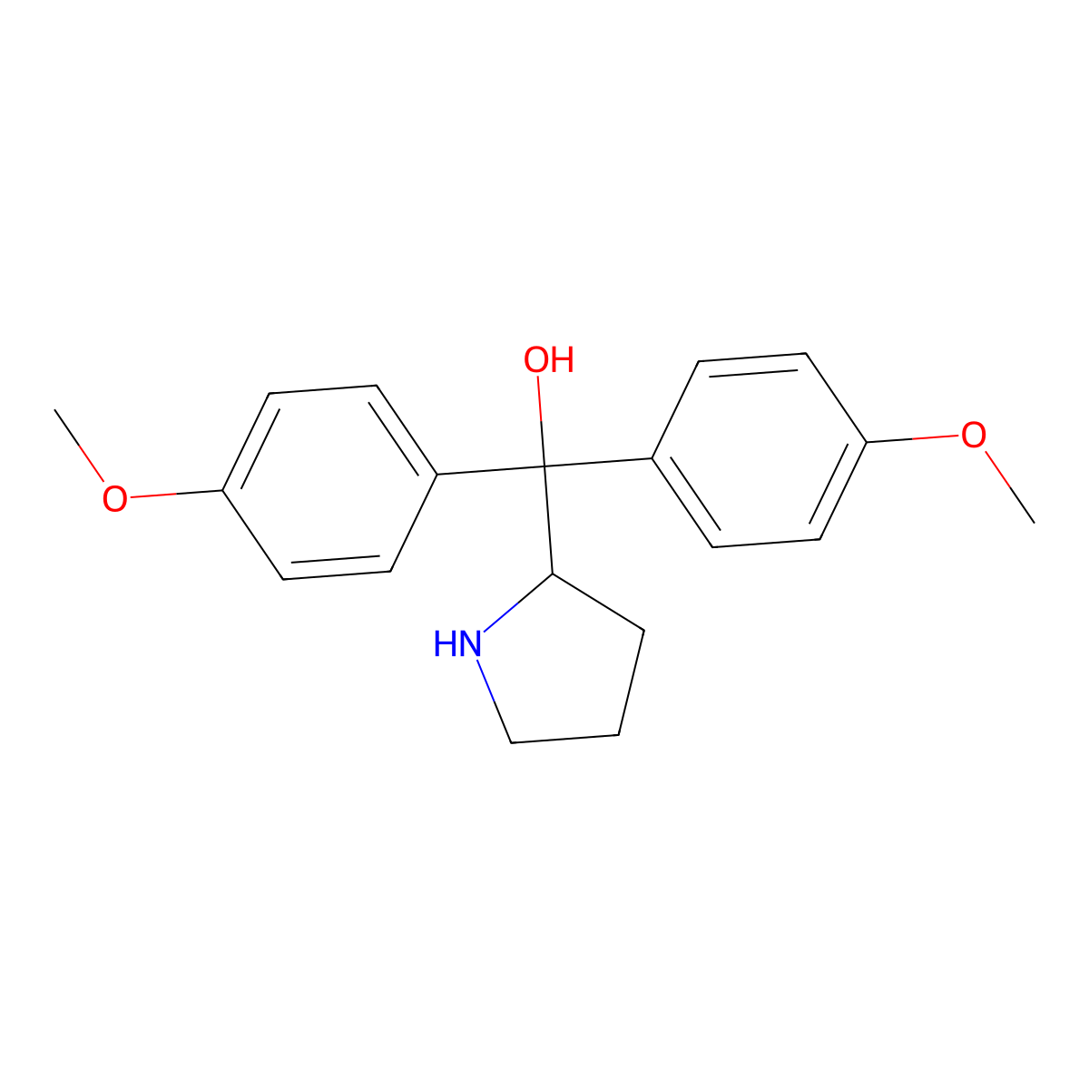 (S)-Bis(4-methoxyphenyl)(pyrrolidin-2-yl)methanol molecular structure, CAS 131180-57-9