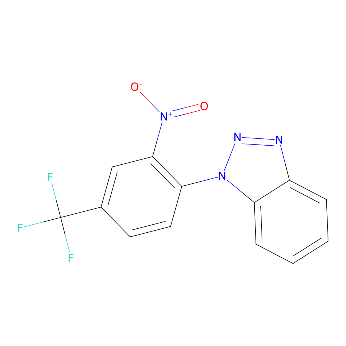 1-[2-nitro-4-(trifluoromethyl)phenyl]-1H-1,2,3-benzotriazole molecular structure, CAS 131182-89-3