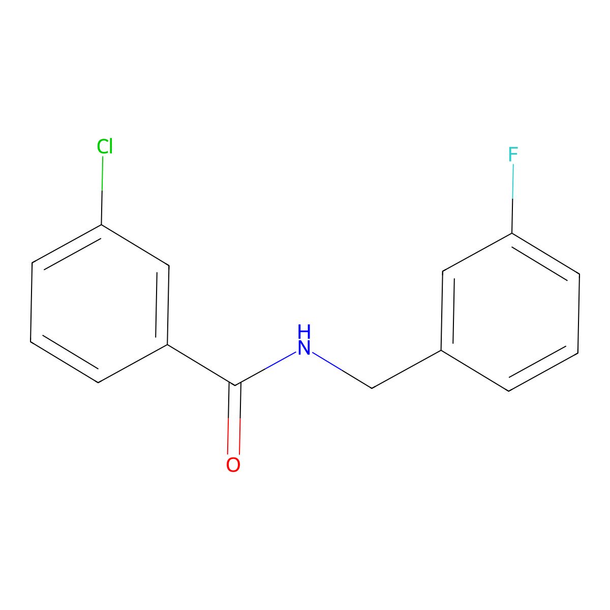 3-Chloro-N-(3-fluorobenzyl)benzamide molecular structure, CAS 1311829-27-2