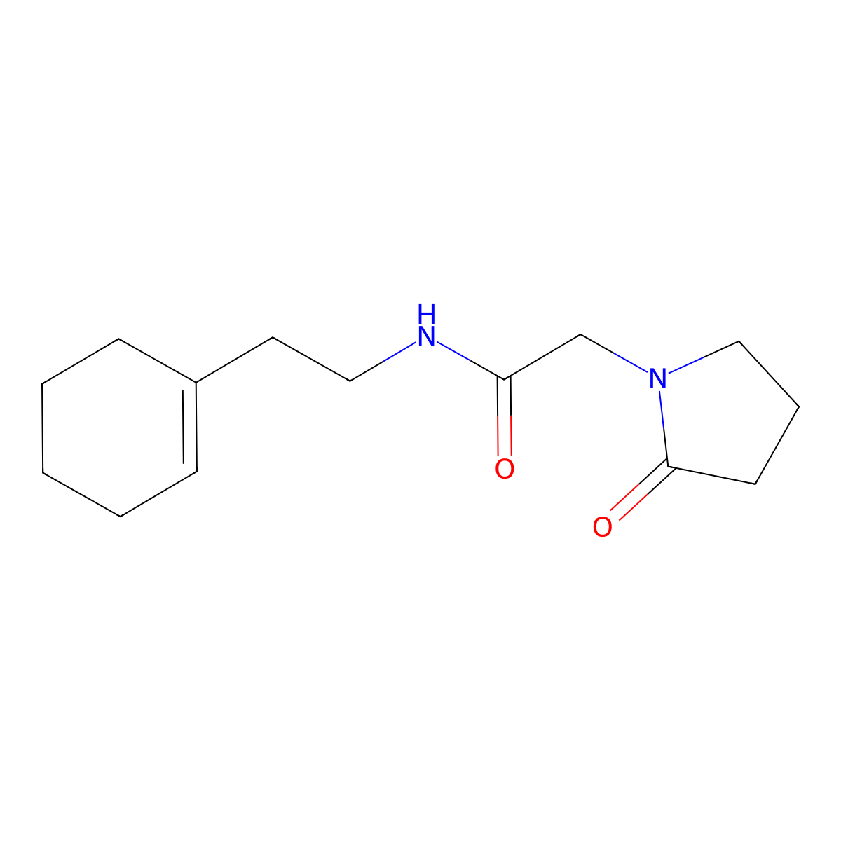 N-[2-(cyclohex-1-en-1-yl)ethyl]-2-(2-oxopyrrolidin-1-yl)acetamide molecular structure, CAS 1311842-02-0