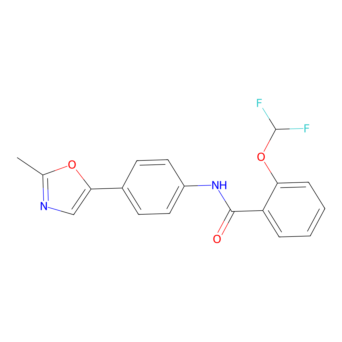 2-(difluoromethoxy)-N-[4-(2-methyl-1,3-oxazol-5-yl)phenyl]benzamide molecular structure, CAS 1311855-96-5