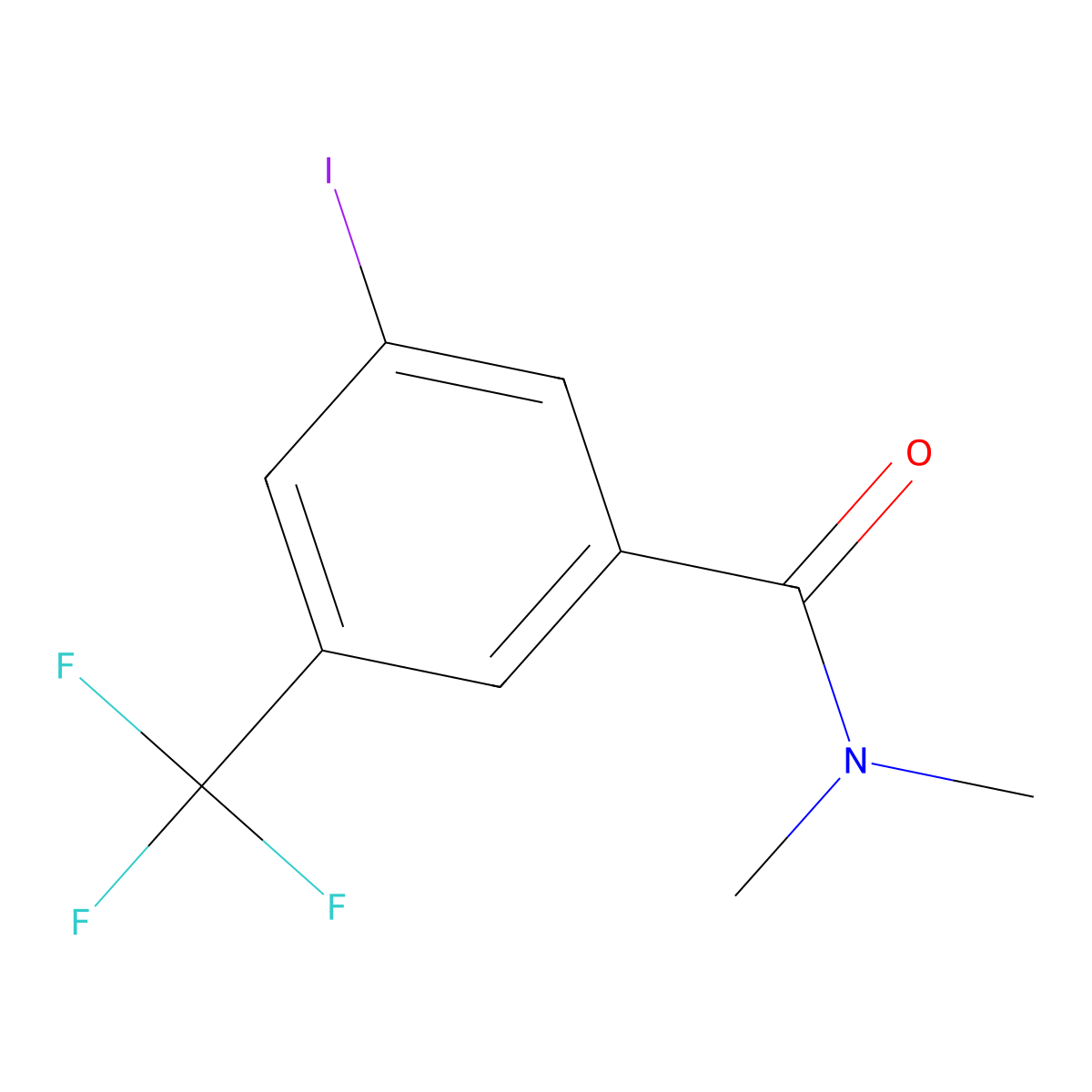 3-iodo-N,N-dimethyl-5-(trifluoromethyl)benzamide molecular structure, CAS 1311872-92-0