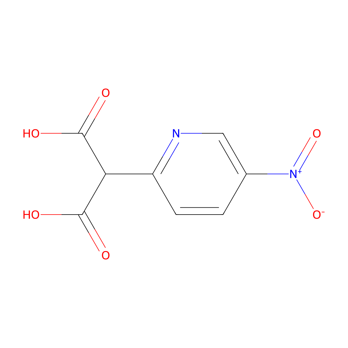 2-(5-Nitropyridin-2-yl)malonic acid molecular structure, CAS 131189-22-5
