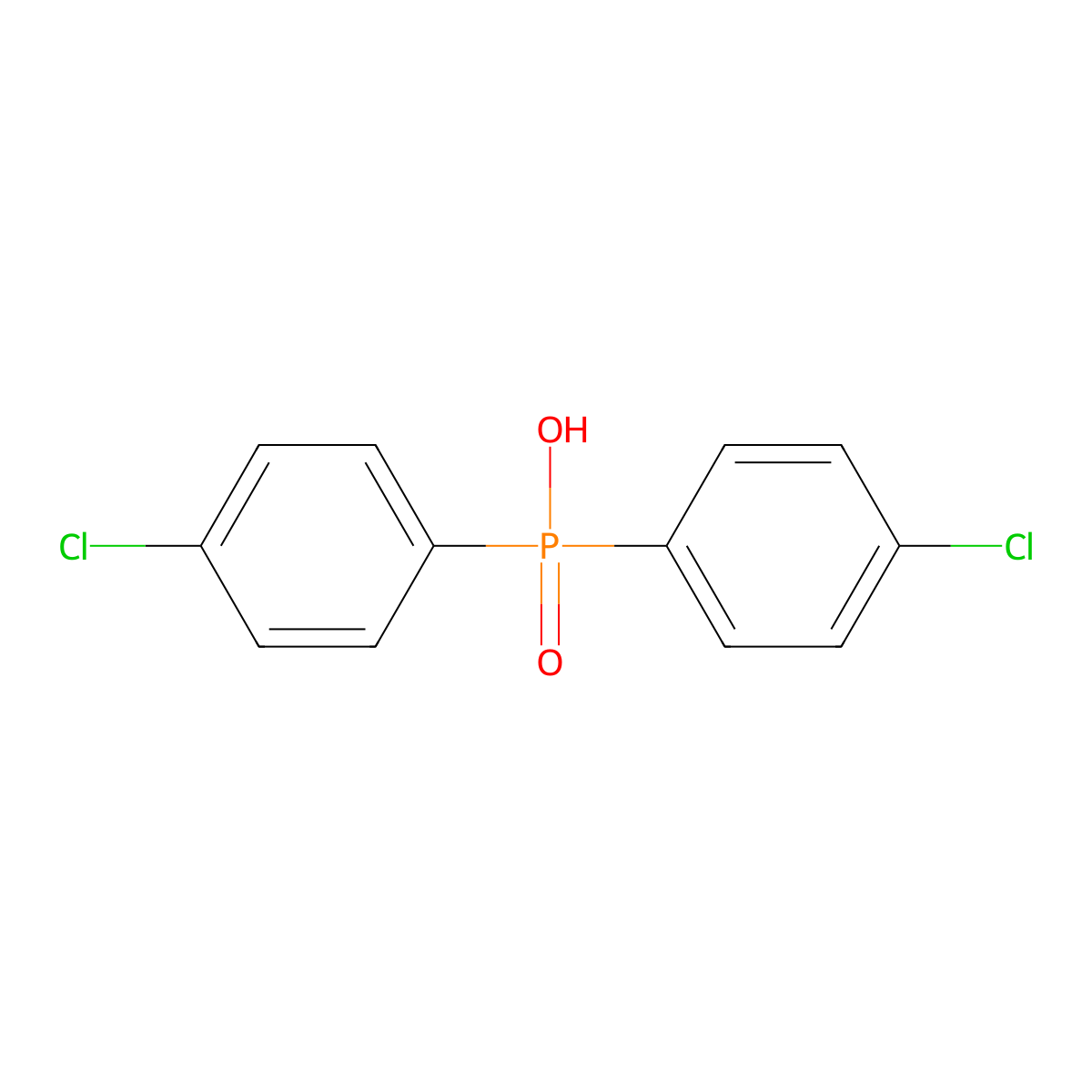 Phosphinic acid, bis(4-chlorophenyl)- molecular structure, CAS 13119-01-2