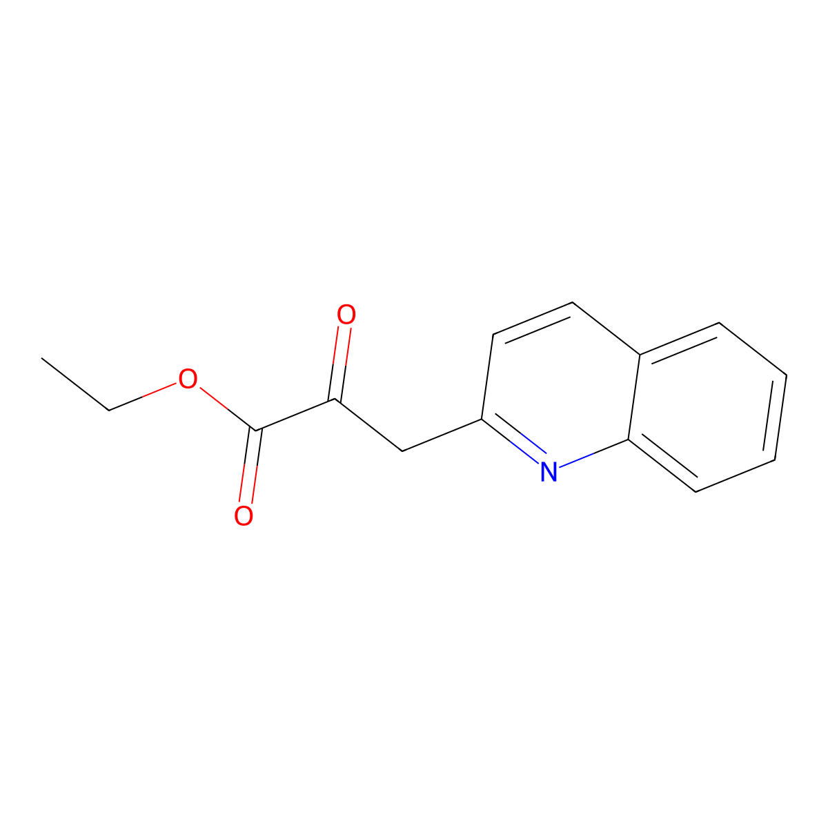 Ethyl 2-oxo-3-(quinolin-2-yl)propanoate molecular structure, CAS 13119-76-1