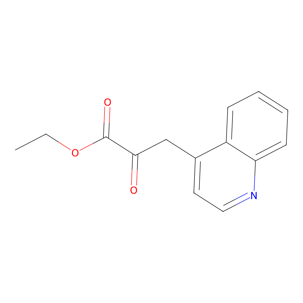 Ethyl alpha-oxo-4-quinolinepropanoate molecular structure, CAS 13119-77-2