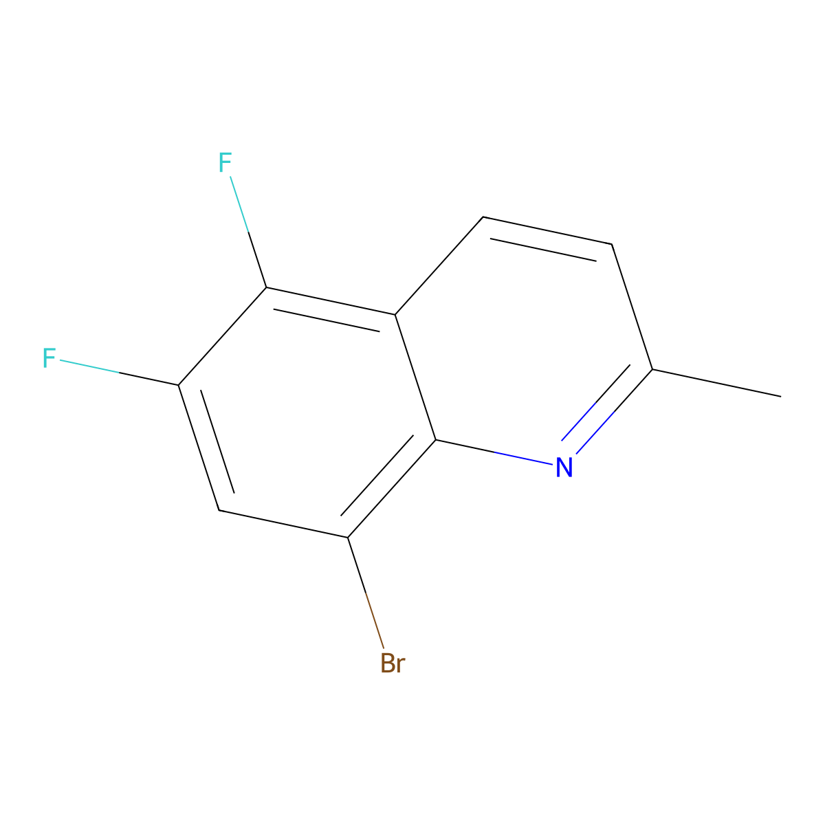 8-Bromo-5,6-difluoro-2-methylquinoline molecular structure, CAS 131190-82-4