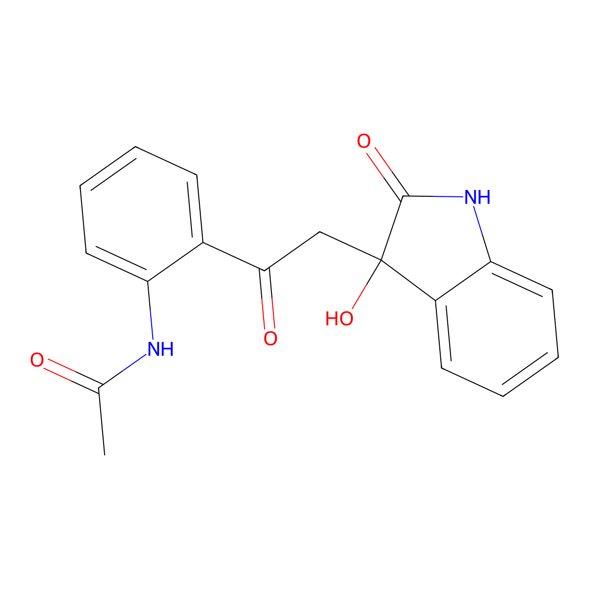 N-{2-[2-(3-hydroxy-2-oxo-2,3-dihydro-1H-indol-3-yl)acetyl]phenyl}acetamide molecular structure, CAS 1311923-22-4