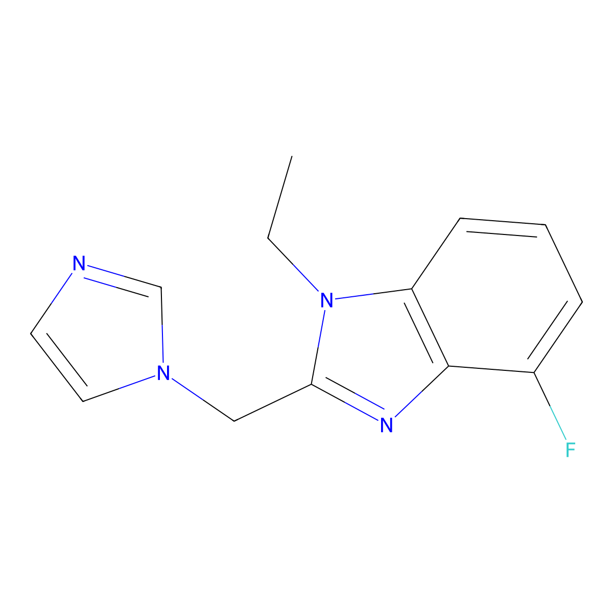 1-ethyl-4-fluoro-2-[(1H-imidazol-1-yl)methyl]-1H-1,3-benzodiazole molecular structure, CAS 1311923-48-4
