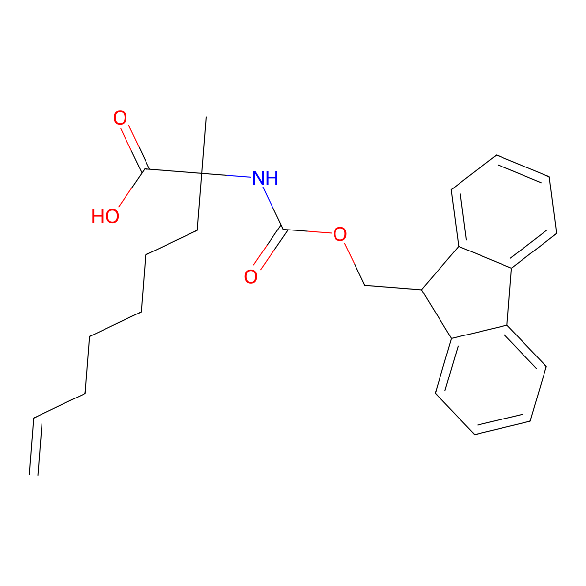 (S)-2-((((9H-Fluoren-9-yl)methoxy)carbonyl)amino)-2-methylnon-8-enoic acid molecular structure, CAS 1311933-83-1