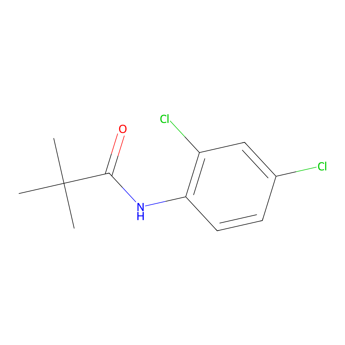 N-(2,4-dichlorophenyl)-2,2-dimethylpropanamide molecular structure, CAS 131195-91-0