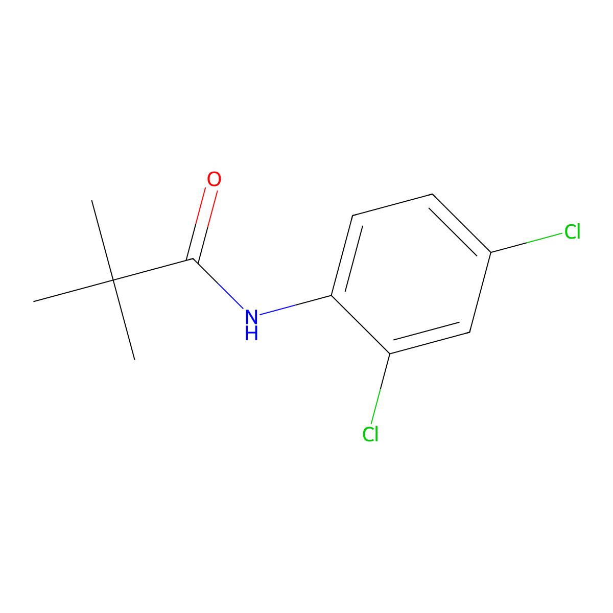 N-(2,4-dichlorophenyl)-2,2-dimethylpropanamide molecular structure, CAS 131195-91-0