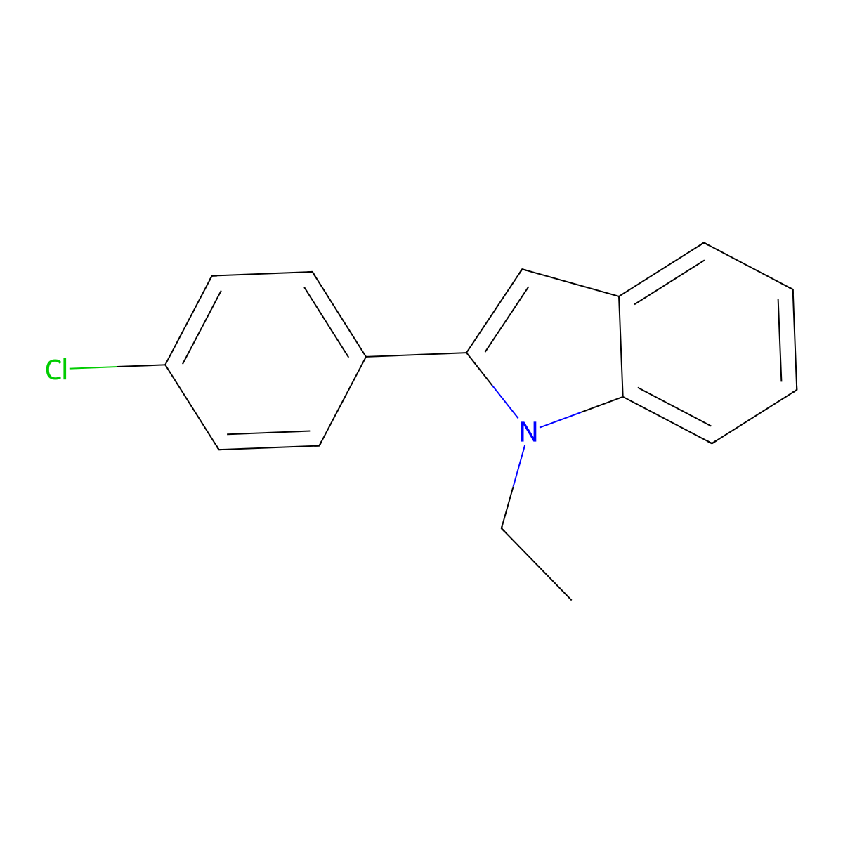 2-(4-Chlorophenyl)-1-ethylindole molecular structure, CAS 131197-07-4