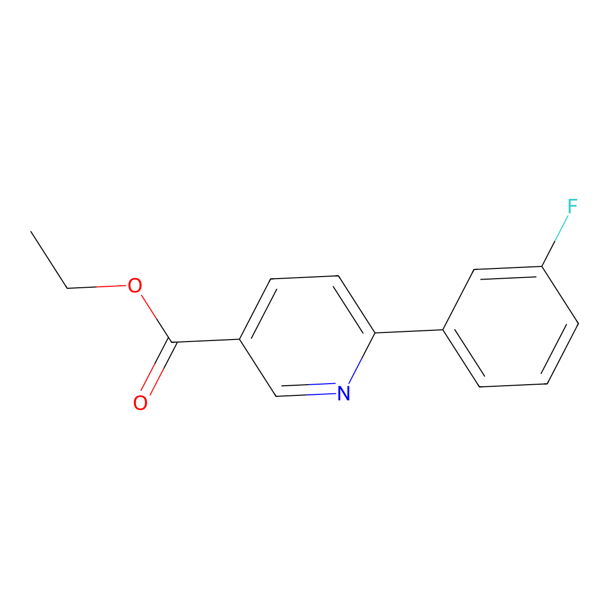 6-(3-Fluoro-phenyl)-nicotinic acid ethyl ester molecular structure, CAS 1311989-12-4