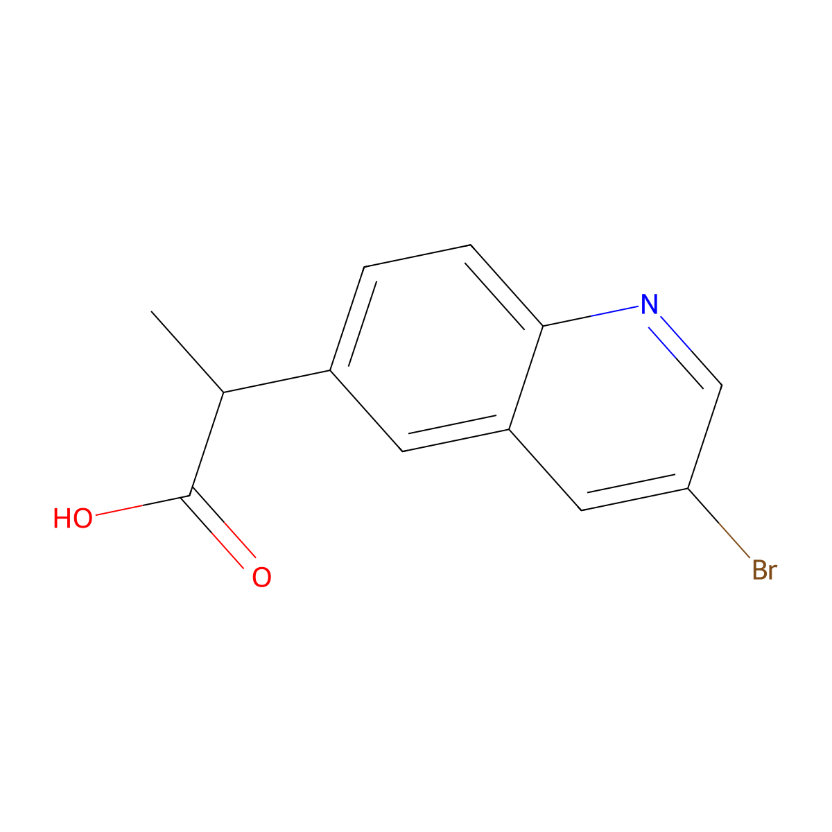 2-(3-Bromoquinolin-6-yl)propanoic acid molecular structure, CAS 1311992-94-5