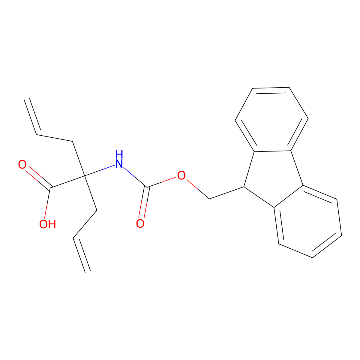 2-((((9H-Fluoren-9-yl)methoxy)carbonyl)amino)-2-allylpent-4-enoic acid molecular structure, CAS 1311992-97-8