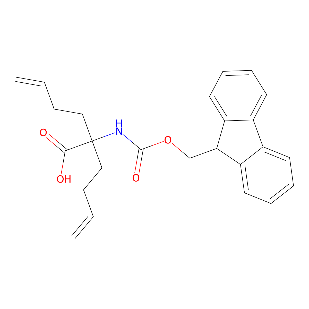 2-((((9H-Fluoren-9-yl)methoxy)carbonyl)amino)-2-(but-3-en-1-yl)hex-5-enoic acid molecular structure, CAS 1311992-98-9