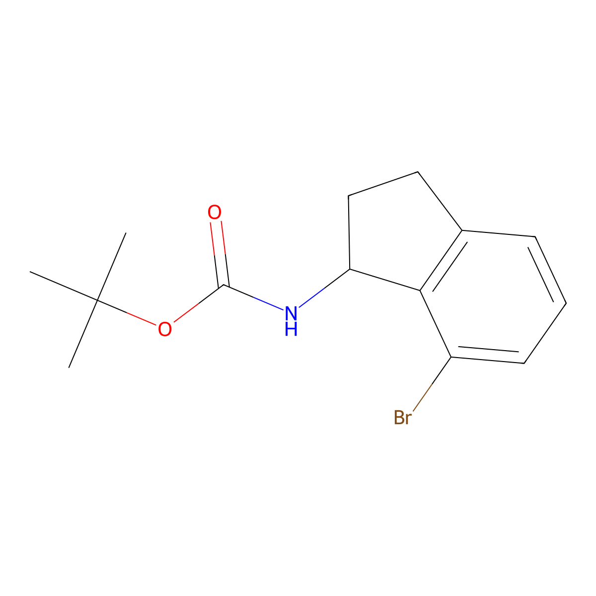 tert-Butyl (7-bromo-2,3-dihydro-1H-inden-1-yl)carbamate molecular structure, CAS 1311994-14-5