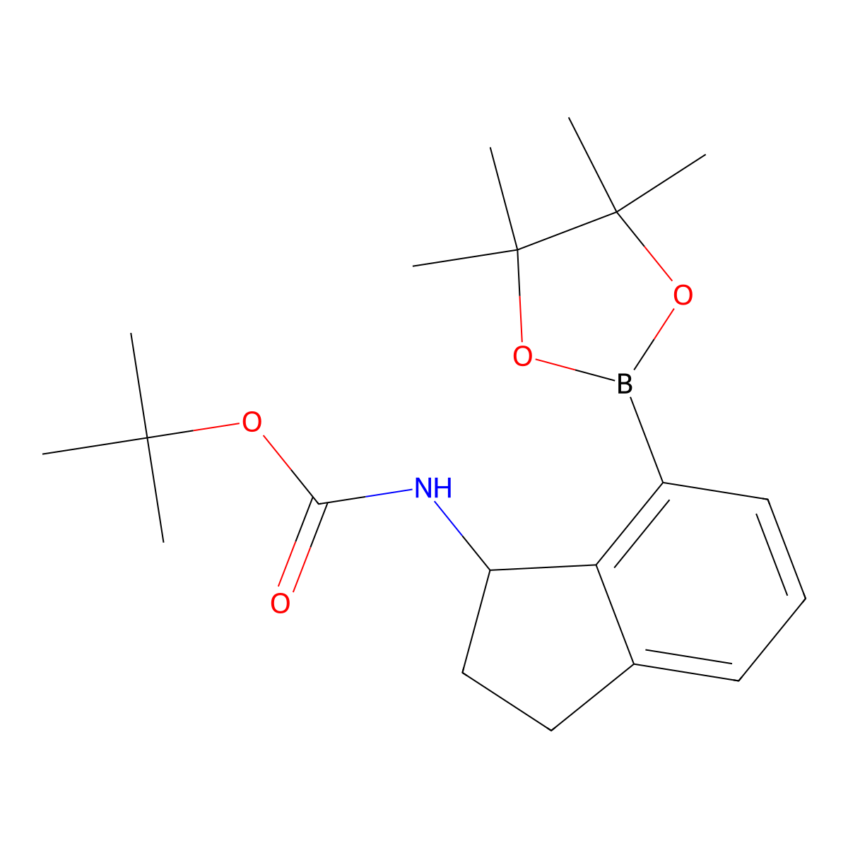 tert-butyl N-[7-(4,4,5,5-tetramethyl-1,3,2-dioxaborolan-2-yl)-2,3-dihydro-1H-inden-1-yl]carbamate molecular structure, CAS 1311994-17-8