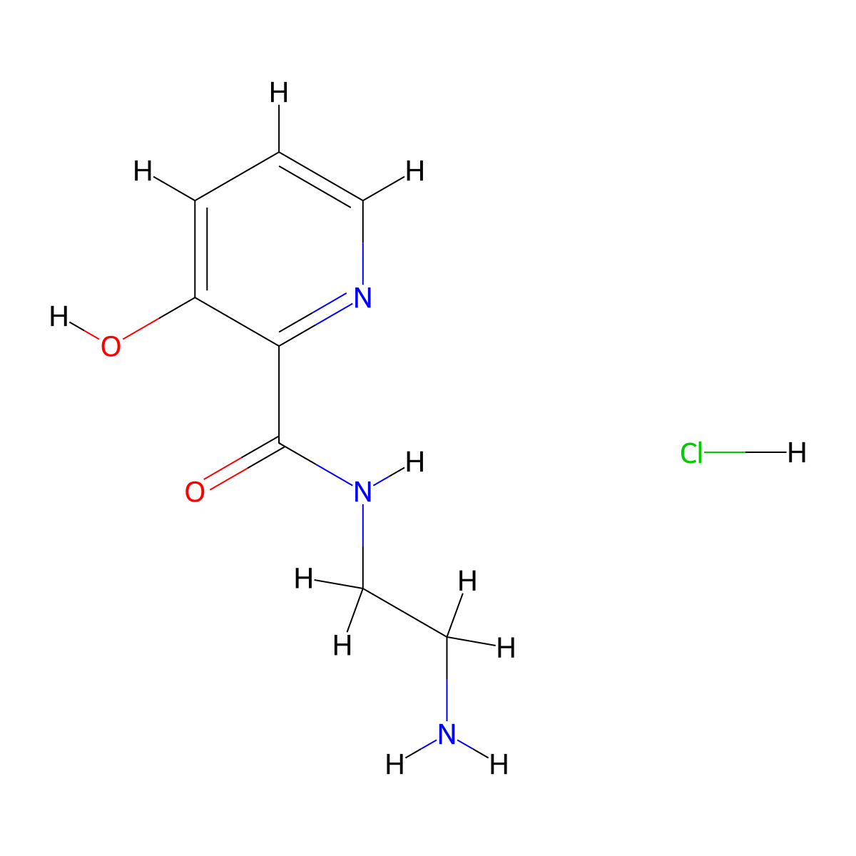 N-(2-aminoethyl)-3-hydroxypyridine-2-carboxamide hydrochloride molecular structure, CAS 1311997-56-4