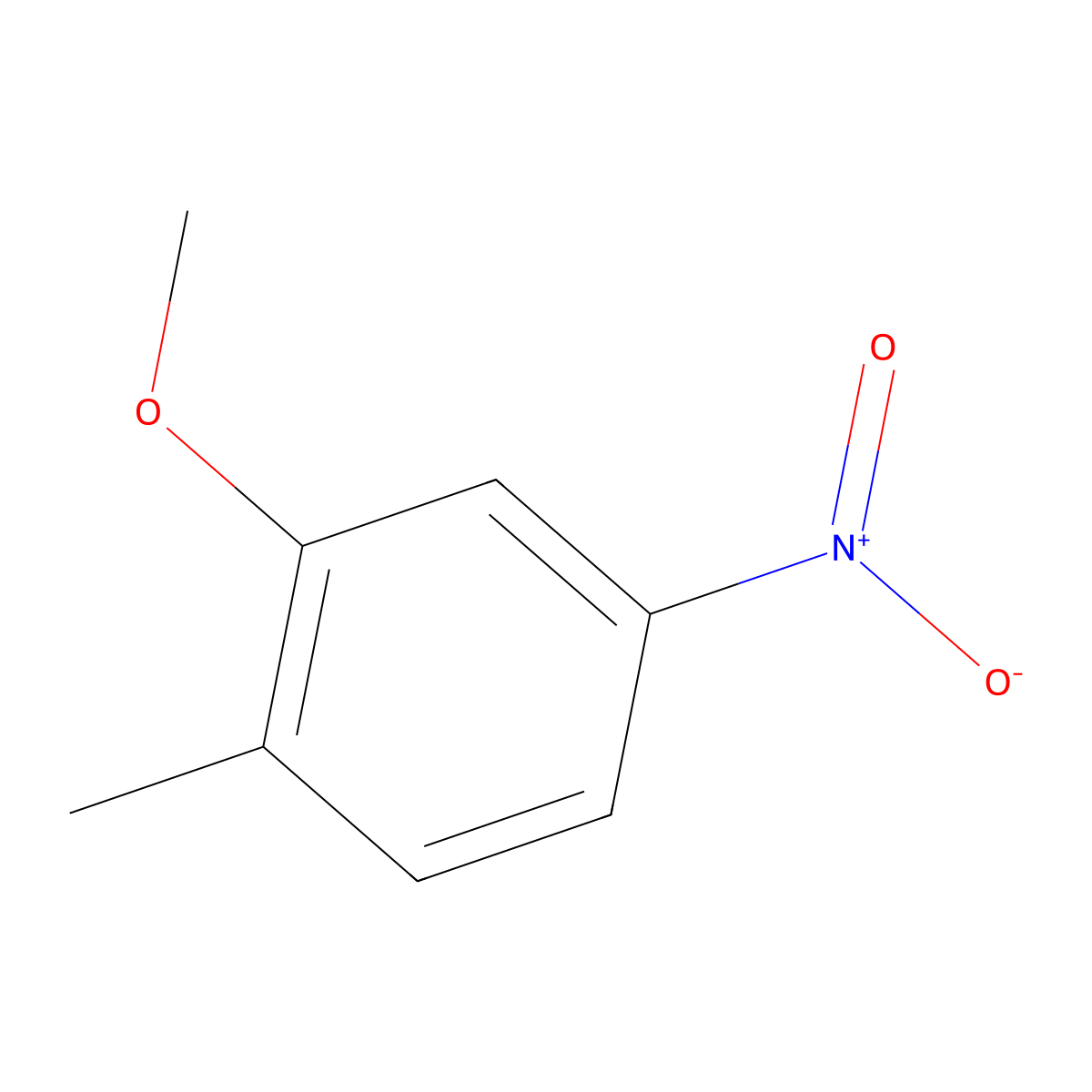 Benzene, 2-methoxy-1-methyl-4-nitro- molecular structure, CAS 13120-77-9