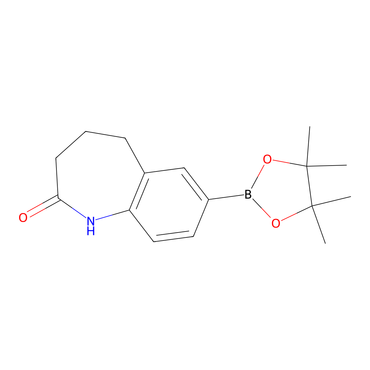 7-(4,4,5,5-Tetramethyl-1,3,2-dioxaborolan-2-yl)-4,5-dihydro-1H-benzo[b]azepin-2(3H)-one molecular structure, CAS 1312005-59-6
