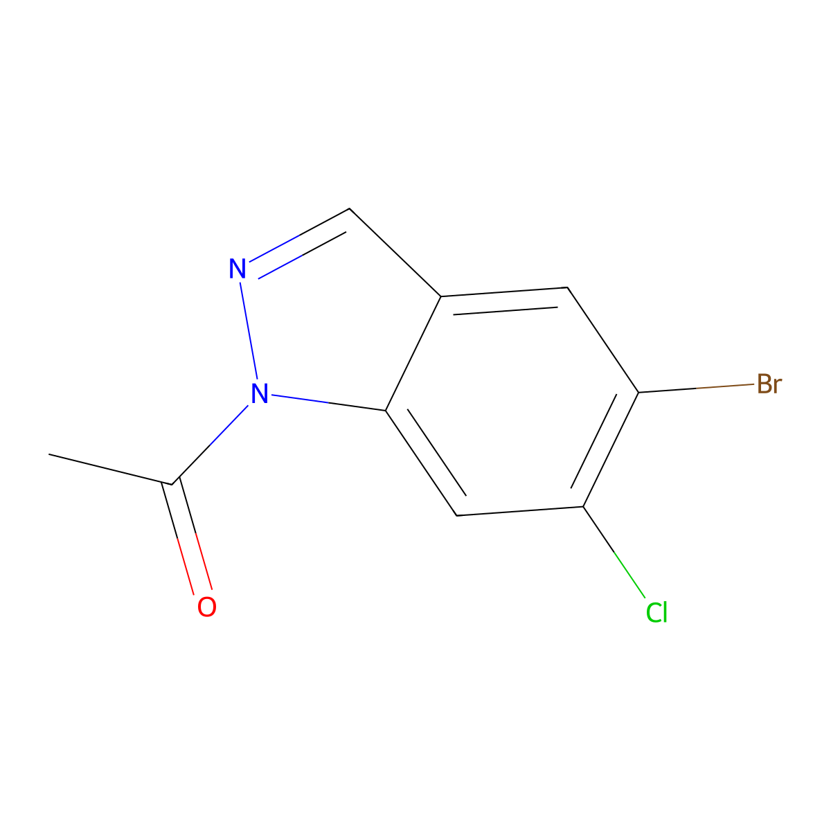 1-(5-bromo-6-chloro-1H-indazol-1-yl)ethanone molecular structure, CAS 1312008-66-4