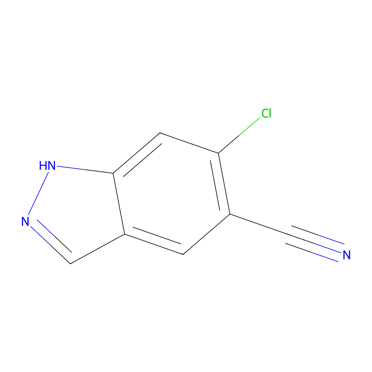 6-chloro-1H-indazole-5-carbonitrile molecular structure, CAS 1312008-67-5