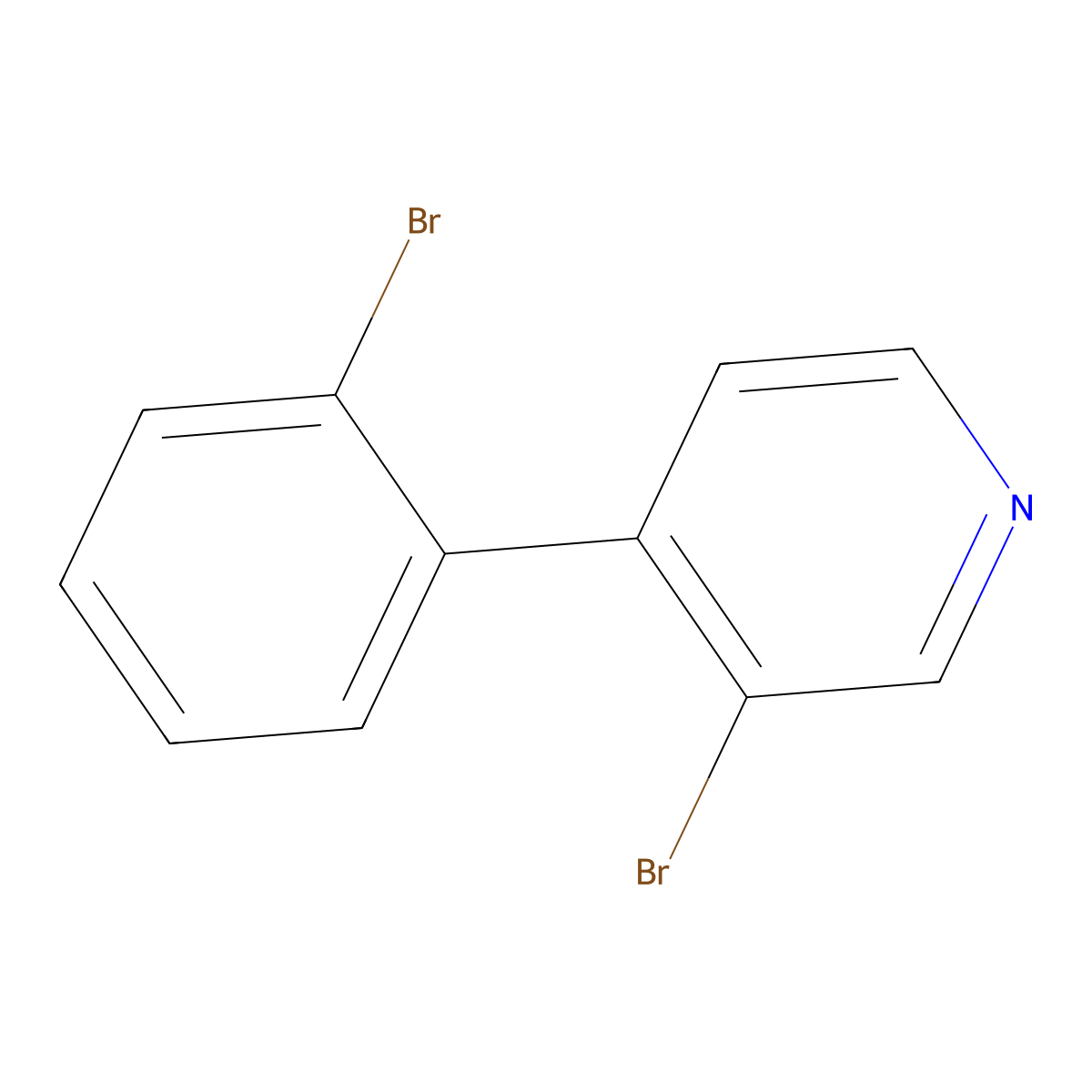 3-Bromo-4-(2-bromophenyl)pyridine molecular structure, CAS 1312012-36-4