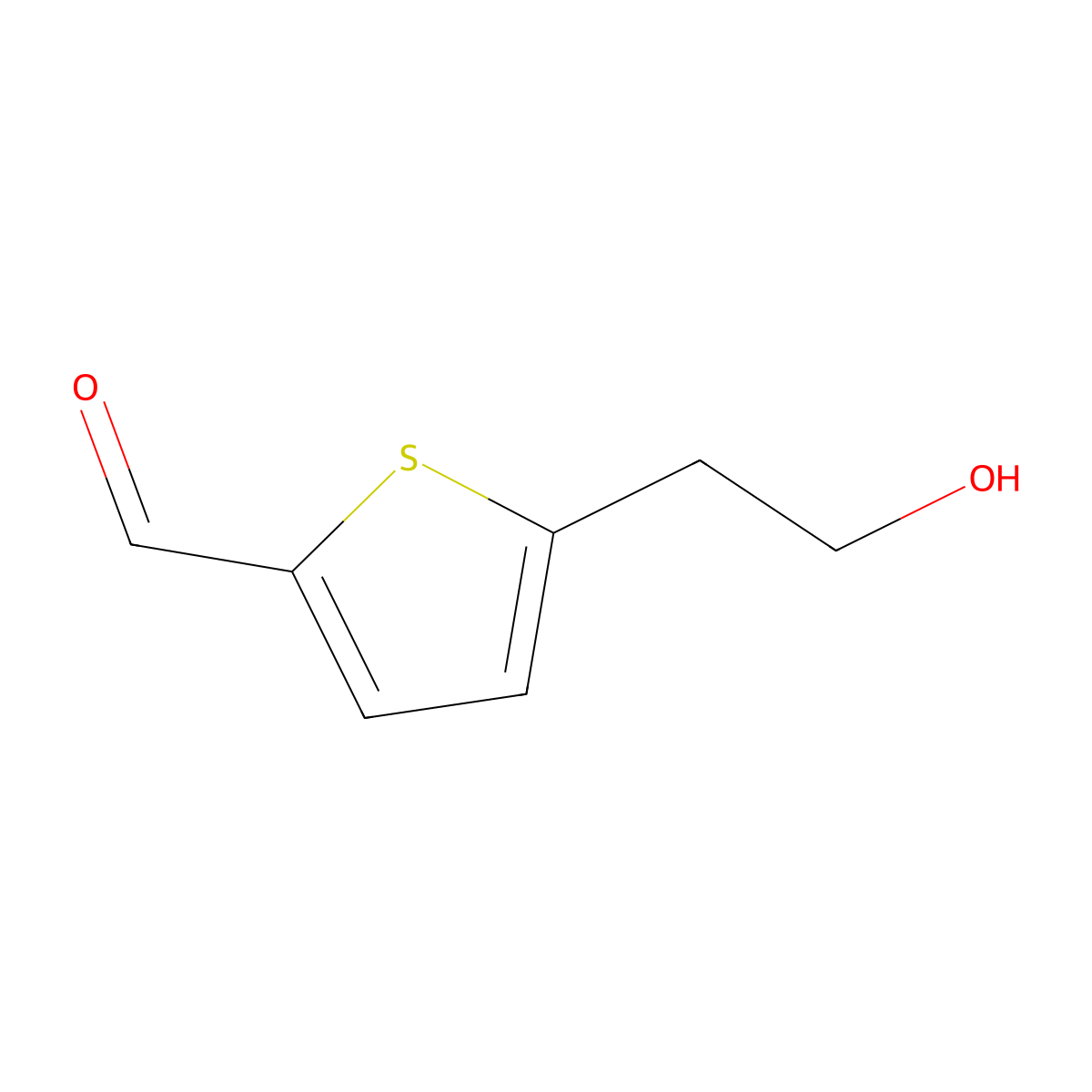 5-(2-Hydroxyethyl)thiophene-2-carbaldehyde molecular structure, CAS 131202-63-6