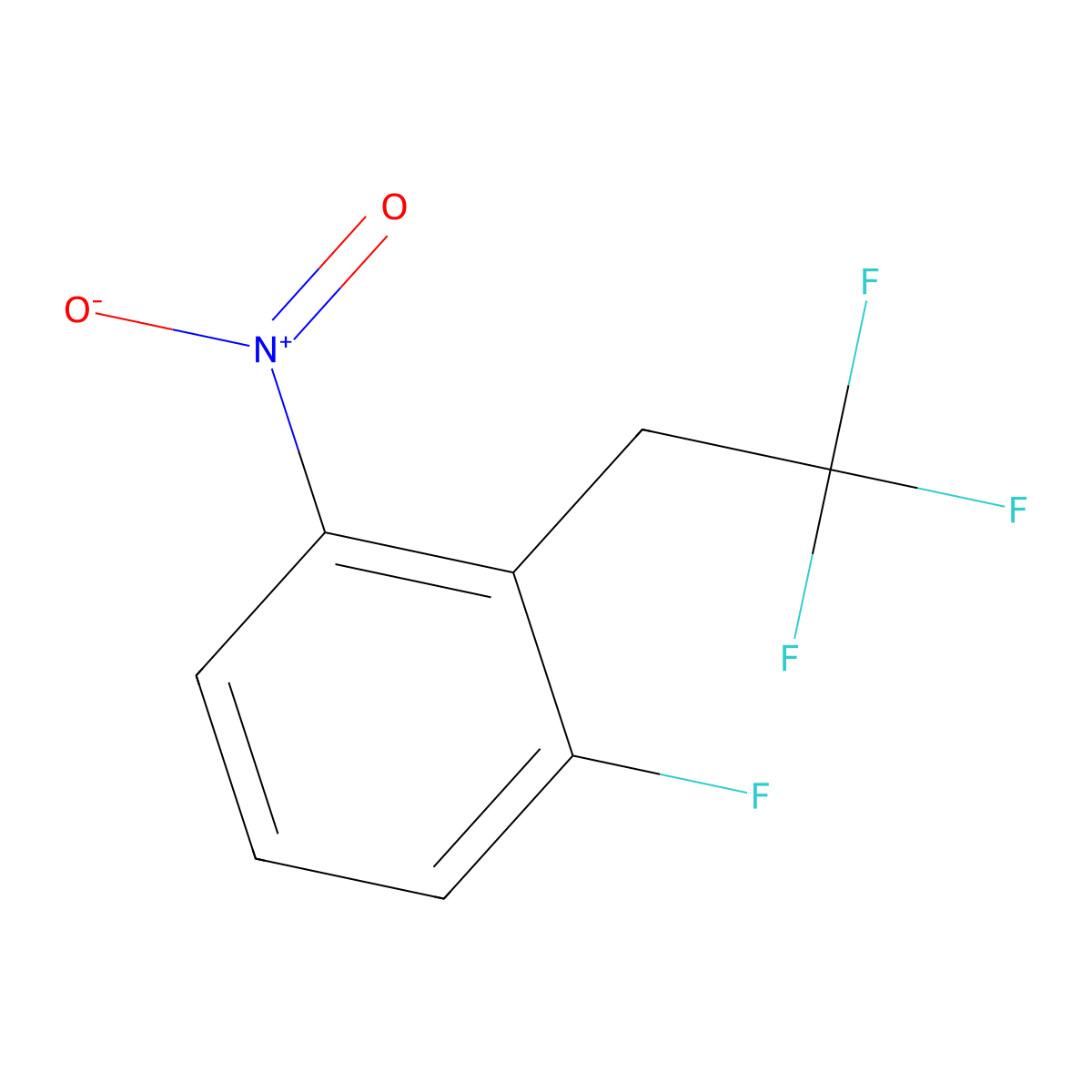 1-Fluoro-2-(2,2,2-trifluoroethyl)-3-nitrobenzene molecular structure, CAS 1312023-63-4
