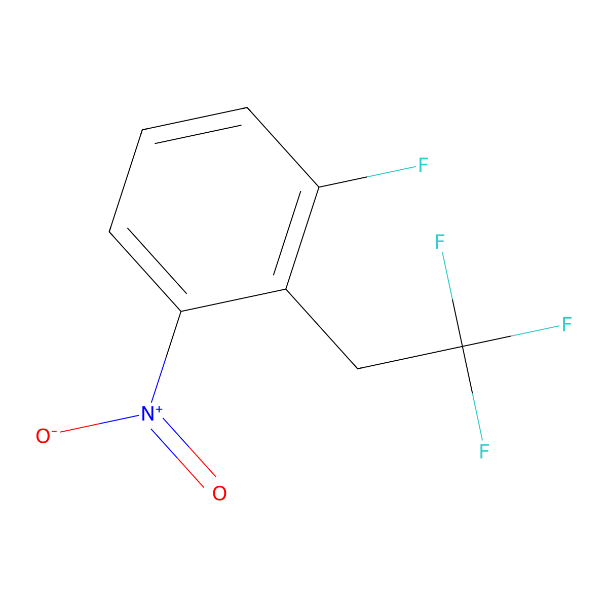 1-Fluoro-2-(2,2,2-trifluoroethyl)-3-nitrobenzene molecular structure, CAS 1312023-63-4
