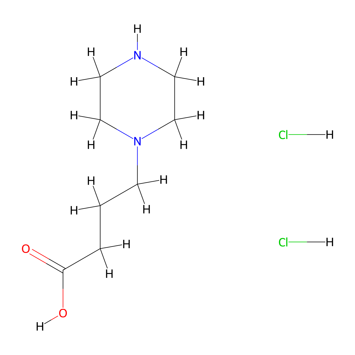 4-(Piperazin-1-yl)butanoic acid dihydrochloride molecular structure, CAS 1312024-01-3