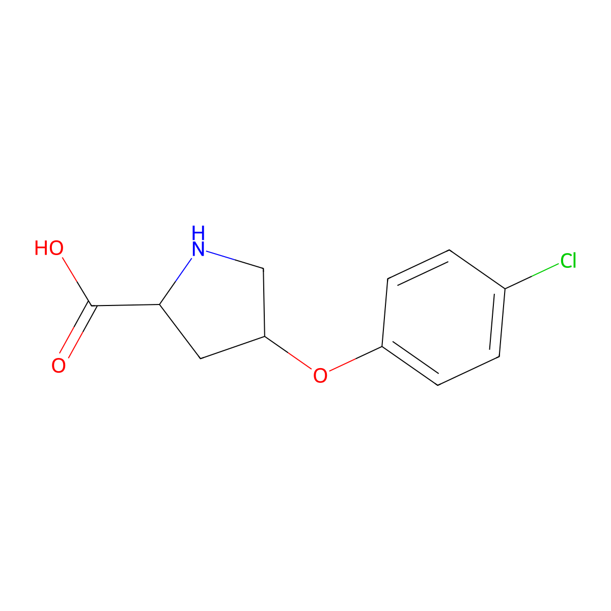 (2R,4S)-4-(4-chlorophenoxy)pyrrolidine-2-carboxylic acid molecular structure, CAS 1312081-98-3