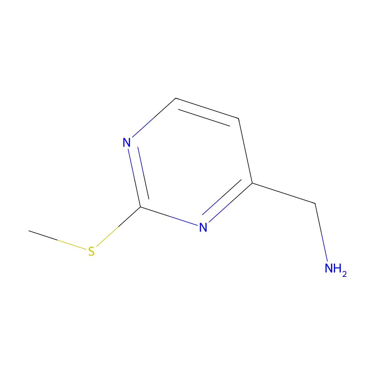 (2-(Methylthio)pyrimidin-4-yl)methanamine molecular structure, CAS 1312095-44-5