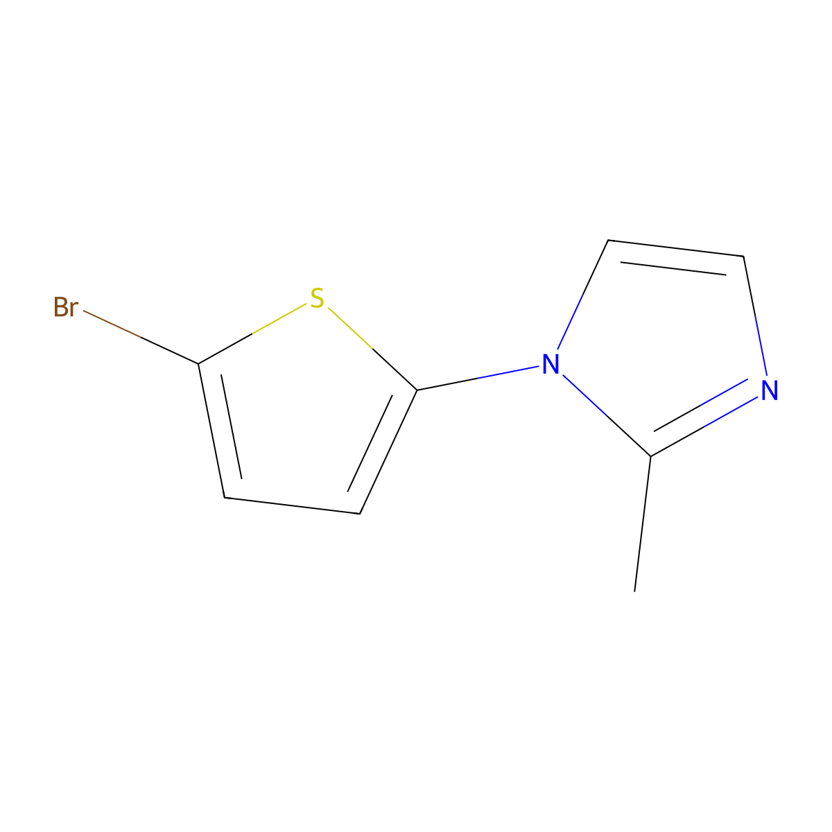 1-(5-bromothiophen-2-yl)-2-methyl-1H-imidazole molecular structure, CAS 1312099-62-9