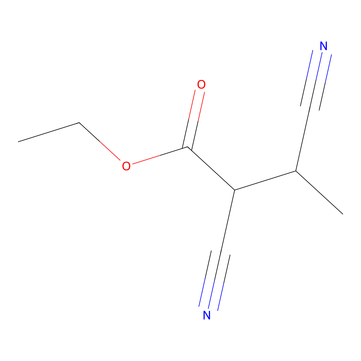 Ethyl 2,3-dicyanobutyrate molecular structure, CAS 13121-23-8
