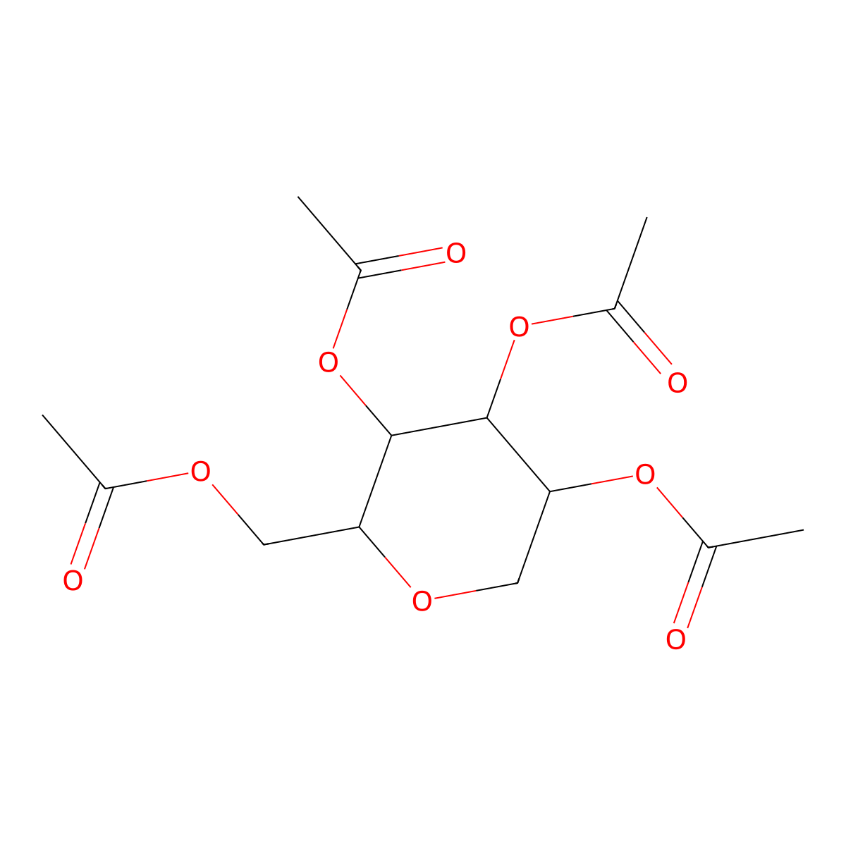 1,5-Anhydro-d-glucitol, tetra-O-acetyl- molecular structure, CAS 13121-61-4