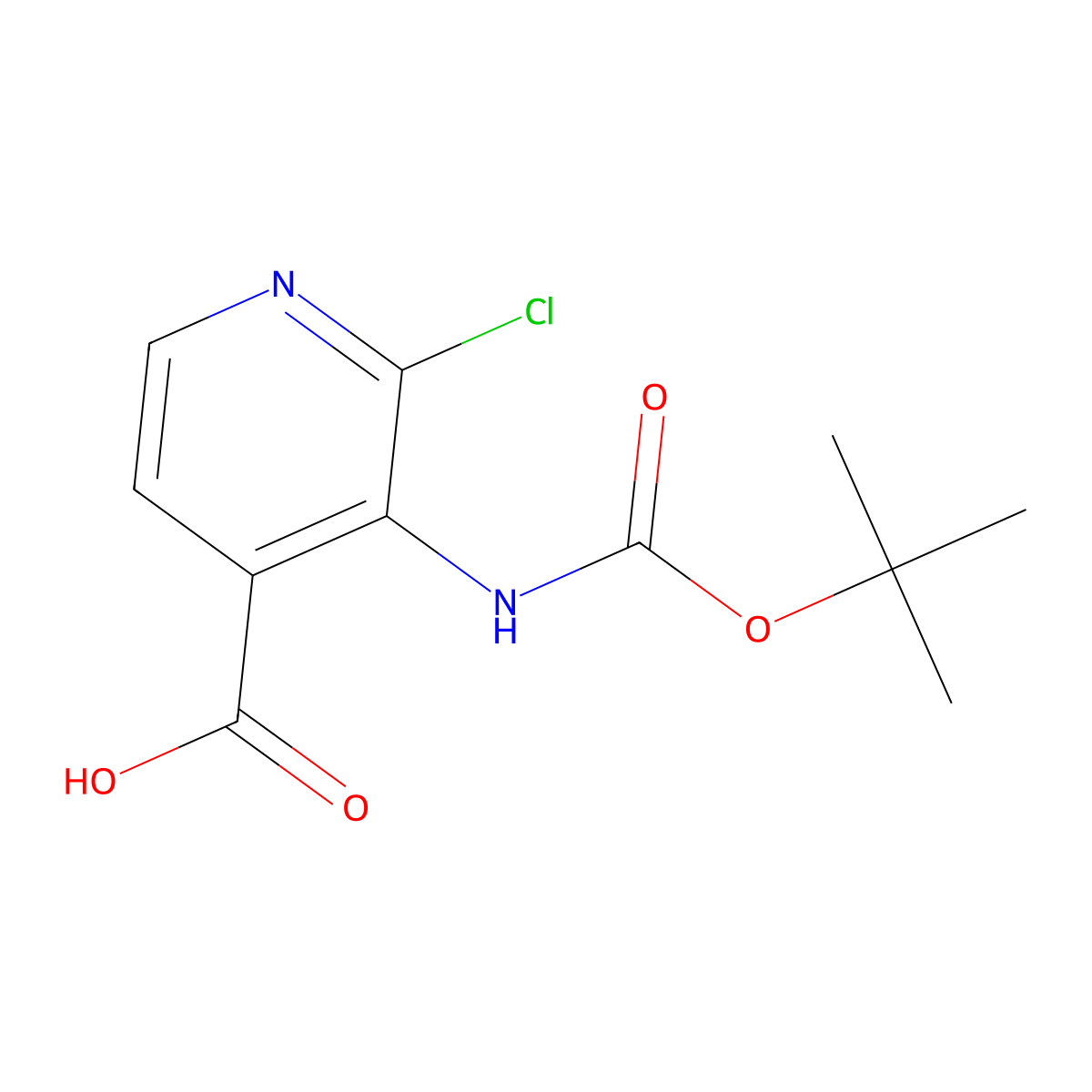 3-((tert-Butoxycarbonyl)amino)-2-chloroisonicotinic acid molecular structure, CAS 1312105-89-7