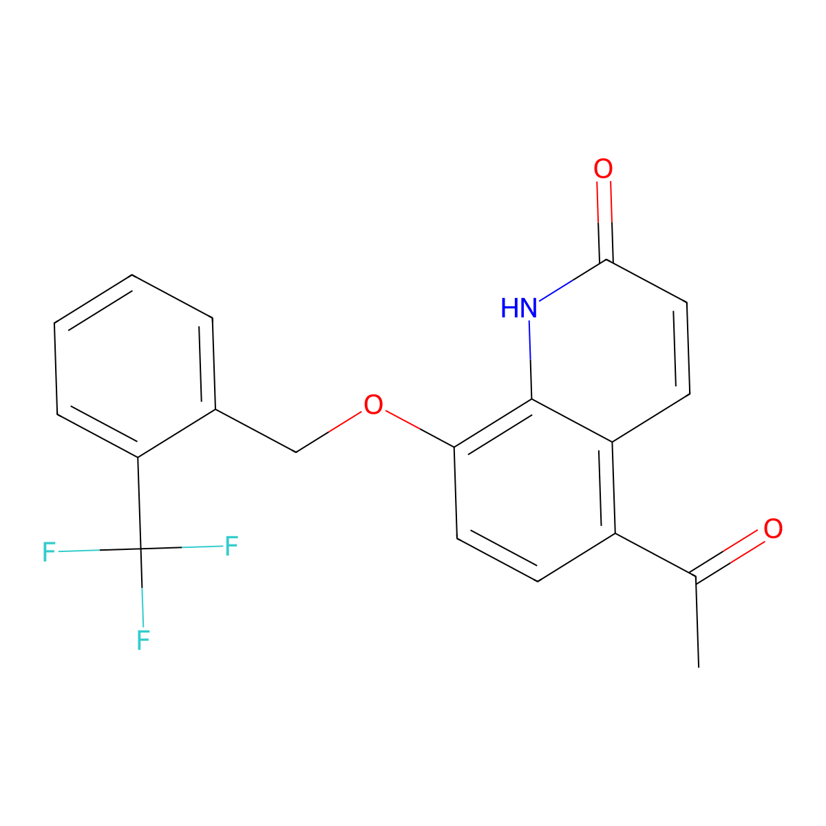 5-Acetyl-8-{[2-(trifluoromethyl)phenyl]methoxy}-1,2-dihydroquinolin-2-one molecular structure, CAS 1312117-85-3
