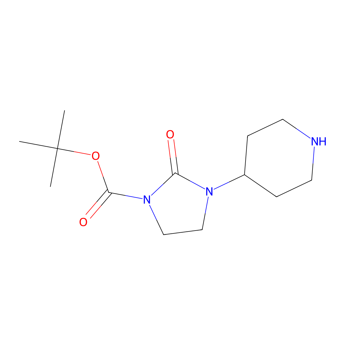 Tert-butyl 2-oxo-3-(piperidin-4-yl)imidazolidine-1-carboxylate molecular structure, CAS 1312117-91-1