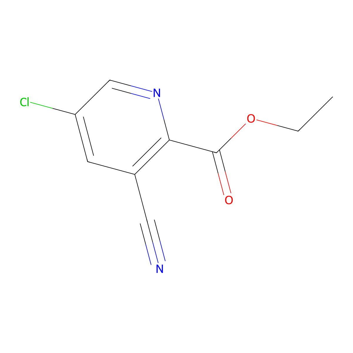 Ethyl 5-chloro-3-cyanopyridine-2-carboxylate molecular structure, CAS 1312118-05-0