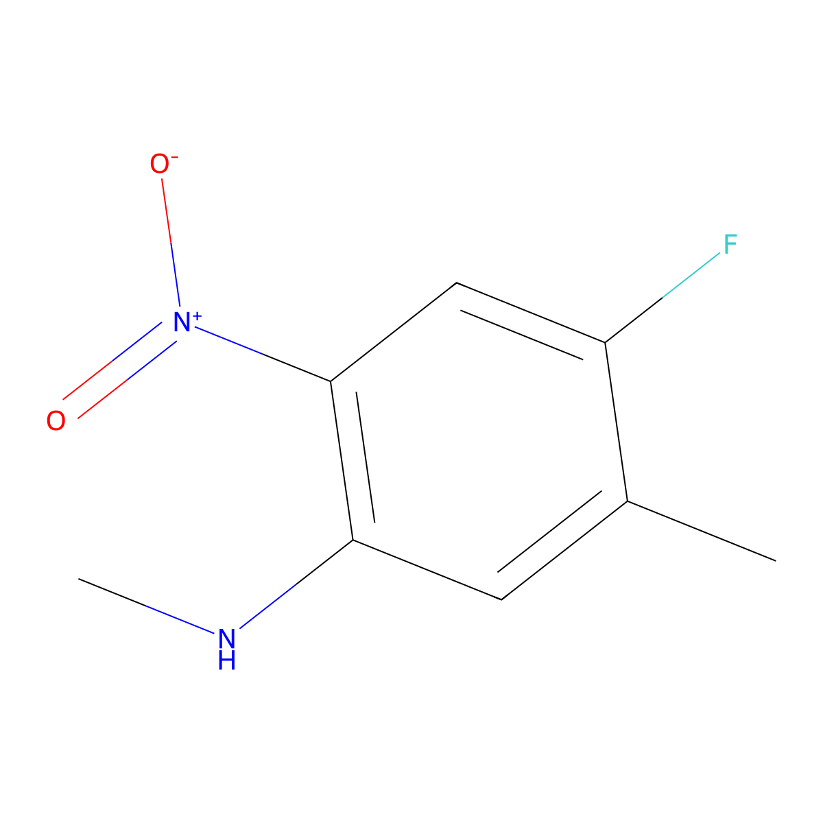 4-fluoro-N,5-dimethyl-2-nitroaniline molecular structure, CAS 1312118-10-7
