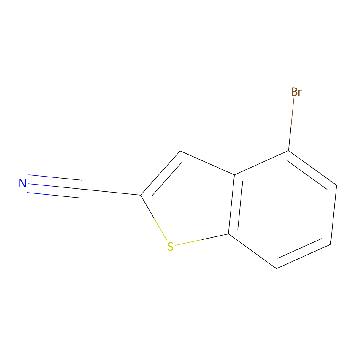 4-Bromobenzo[b]thiophene-2-carbonitrile molecular structure, CAS 1312118-13-0