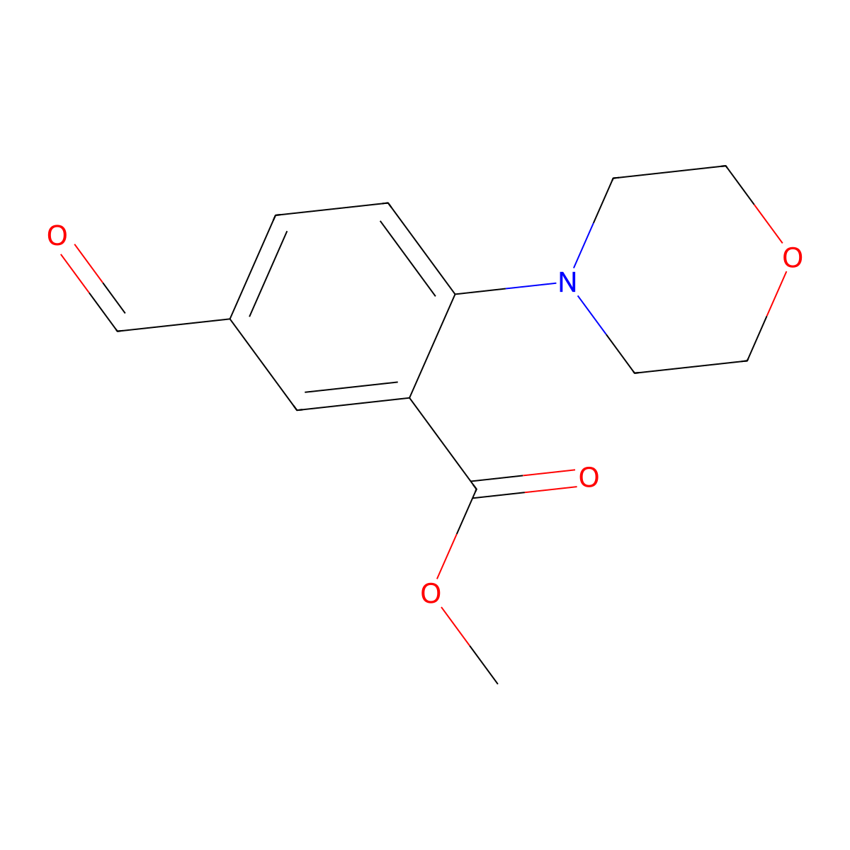 Methyl 5-formyl-2-(morpholin-4-yl)benzoate molecular structure, CAS 1312118-22-1